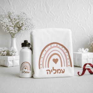 מגבת רחצה מקרופייבר ובקבוק פקק